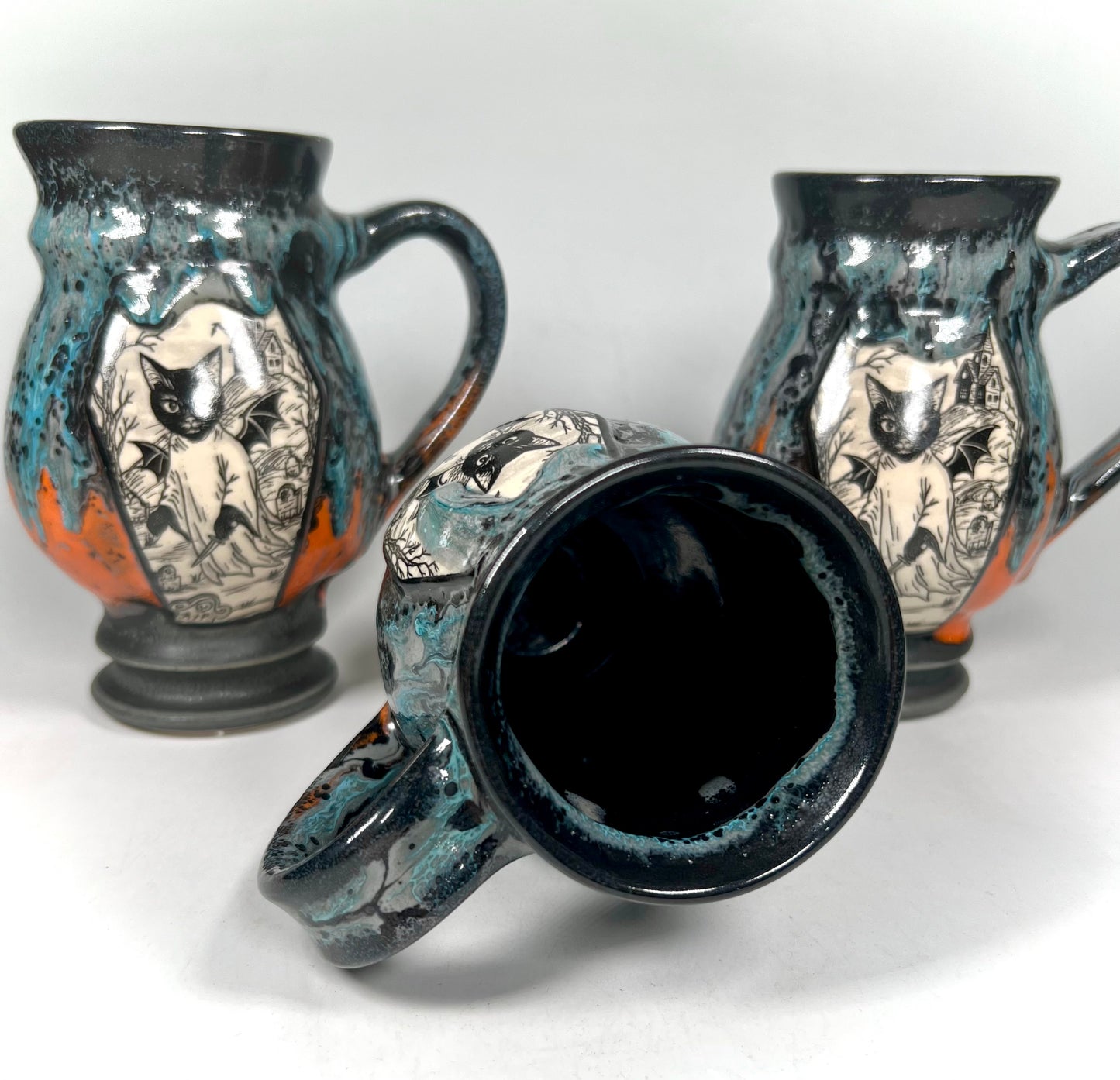 The Cat Phantom Mug (Grey/Blue & Orange)