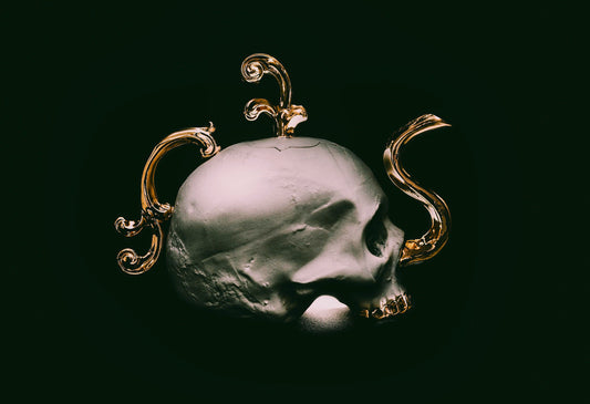 Victorian Skull Teapot (Gold)