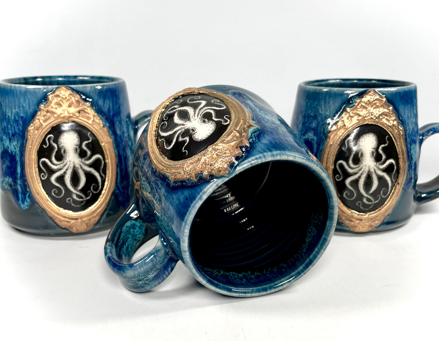 Blue & Gold Octopoda Mug