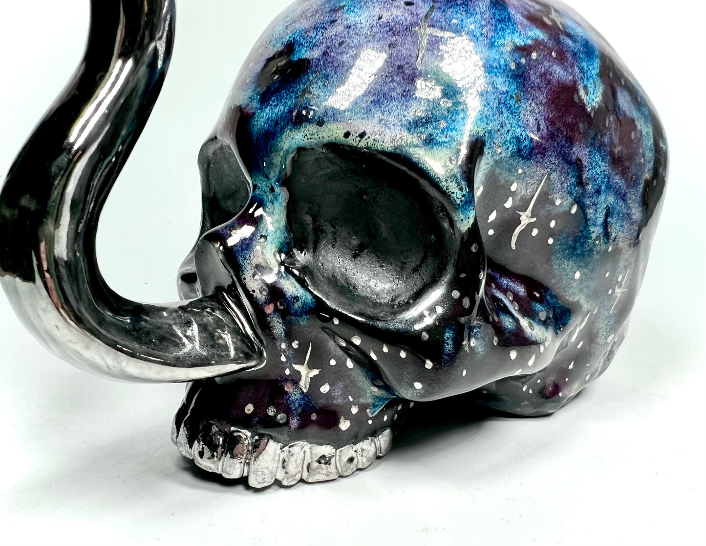 (PREORDER) Silver Deadspace Victorian Skull Teapot