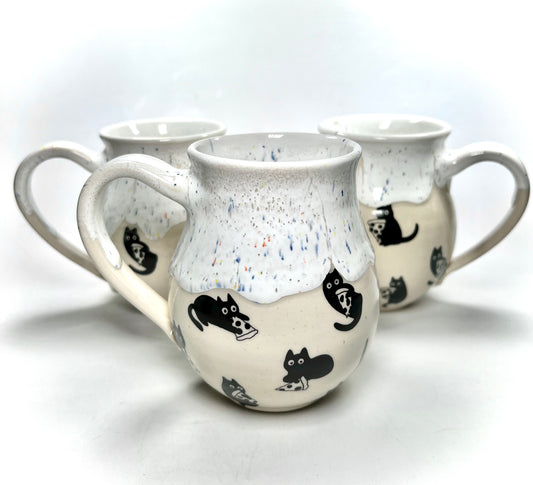 Black Cat Pizza Party Mug
