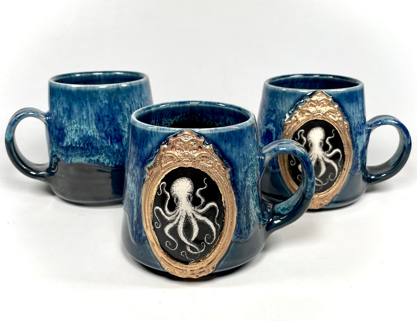 Blue & Gold Octopoda Mug