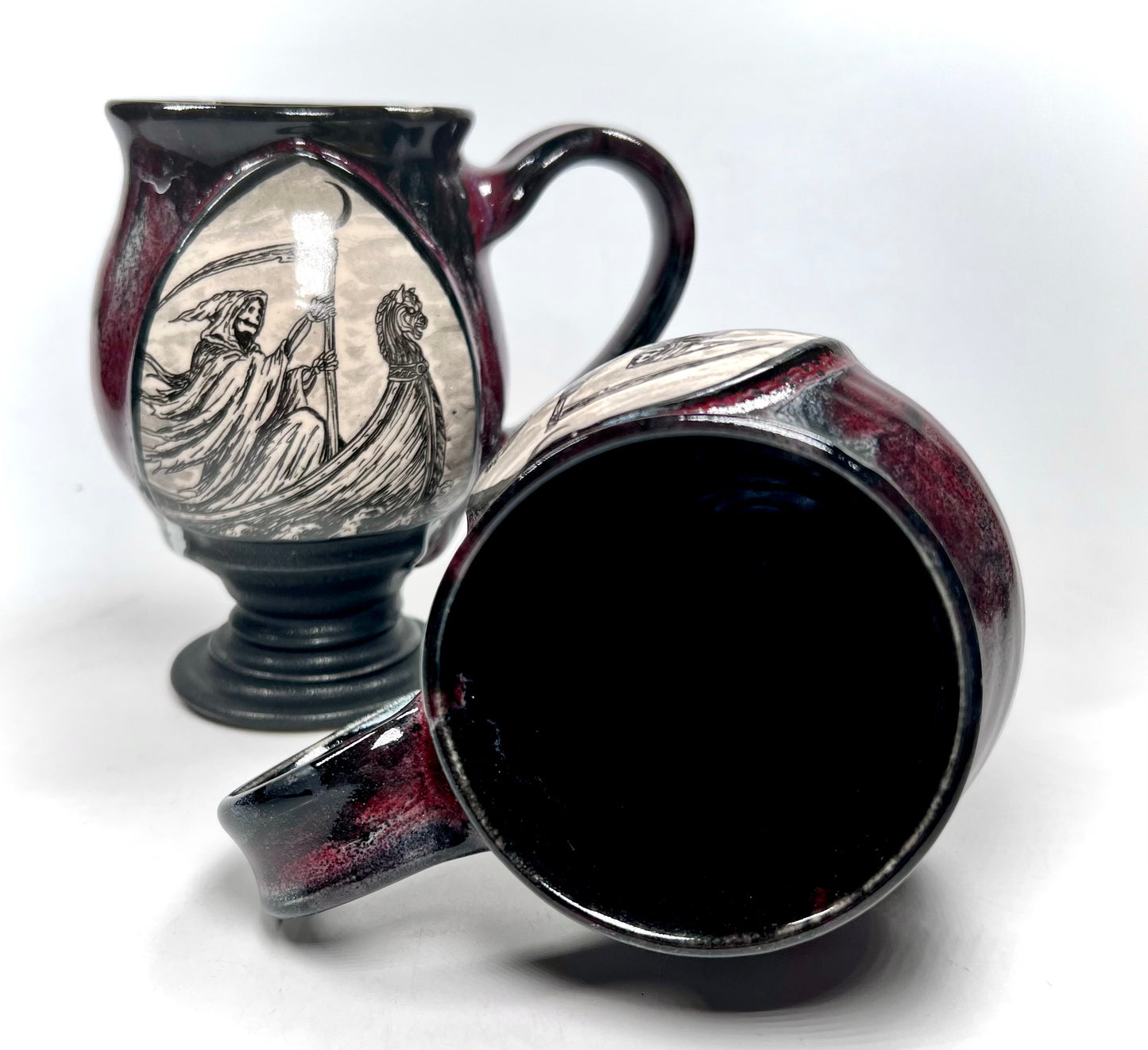 Grim Ferryman Mug (burgundy red)