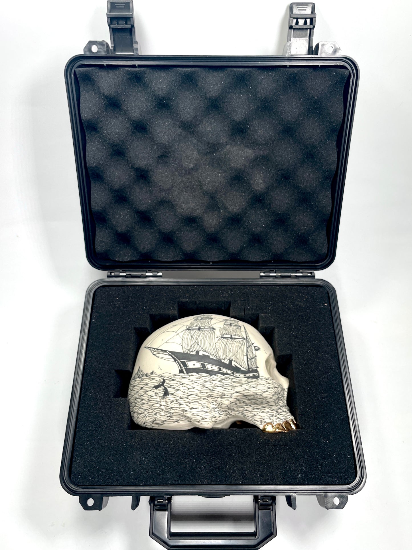 Scrimshaw Style Skullpture