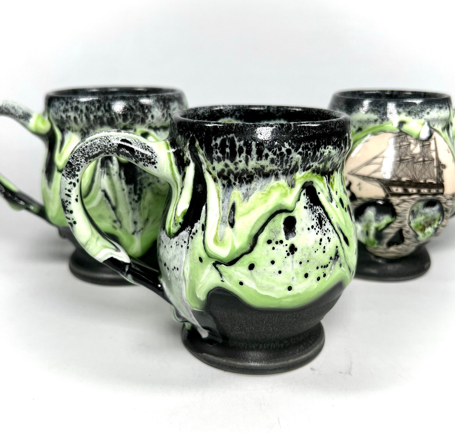 Slime Green Ghost Ship Skull Mug