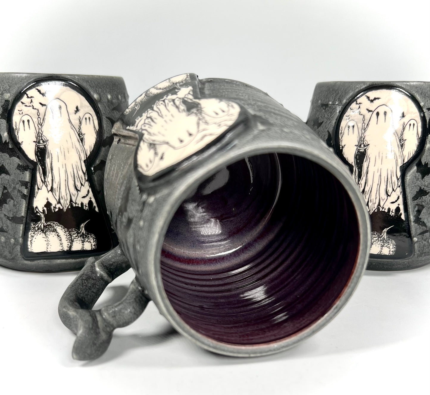 Black Knock Knock Ghost Mug