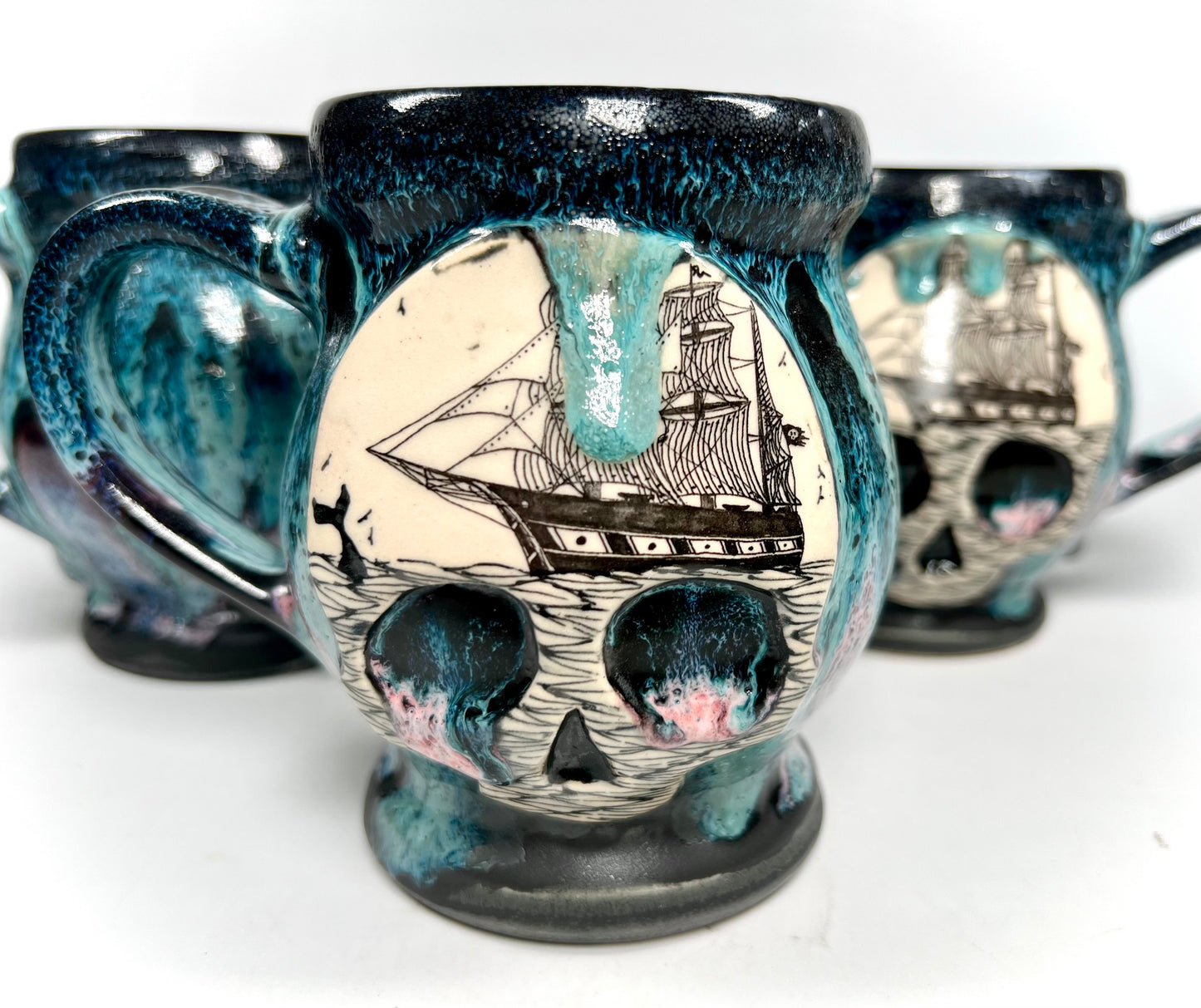 Cotton Candy Ghost Ship Skull Mug