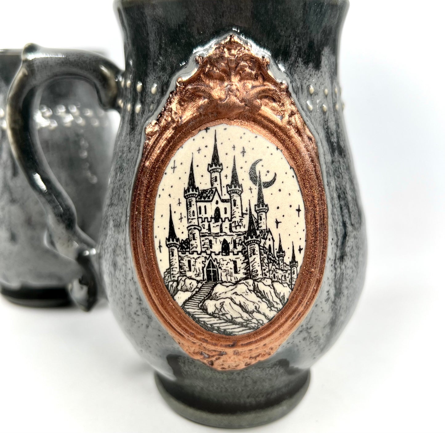 Copper and Grey Castle Cameo Mug