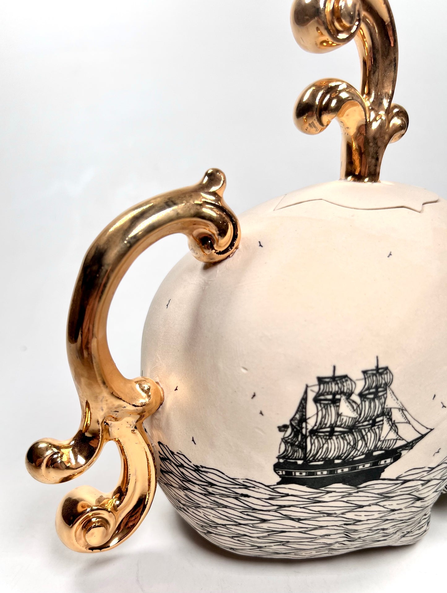 Ghost Ship Skull Teapot