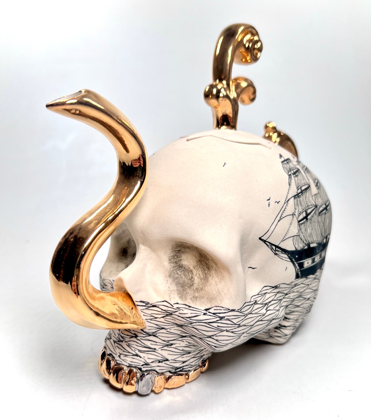 Ghost Ship Skull Teapot