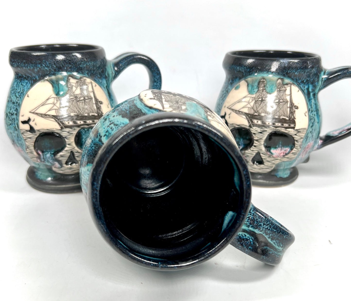 Cotton Candy Ghost Ship Skull Mug