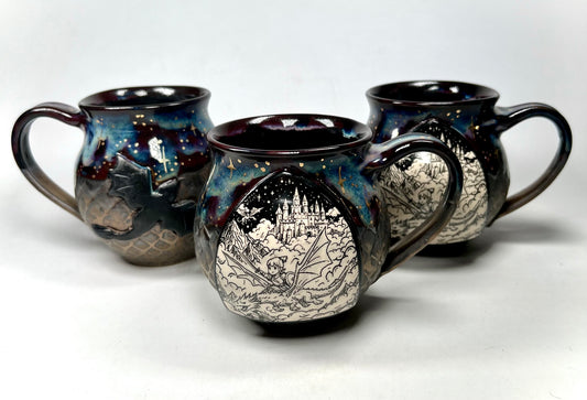 Stars and Bronze Little Dragon Warrior Mug