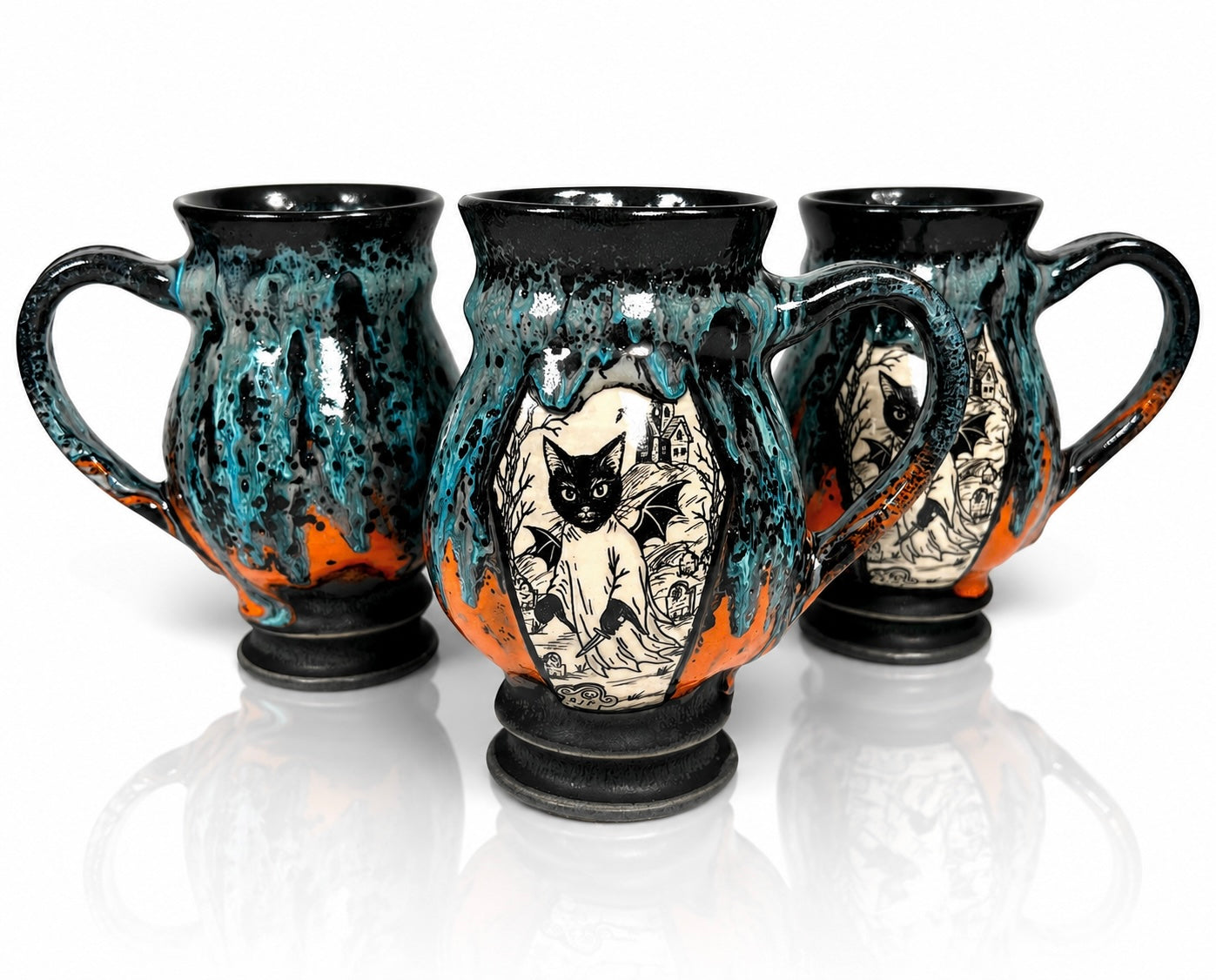 The Cat Phantom Mug (Grey/Blue & Orange)