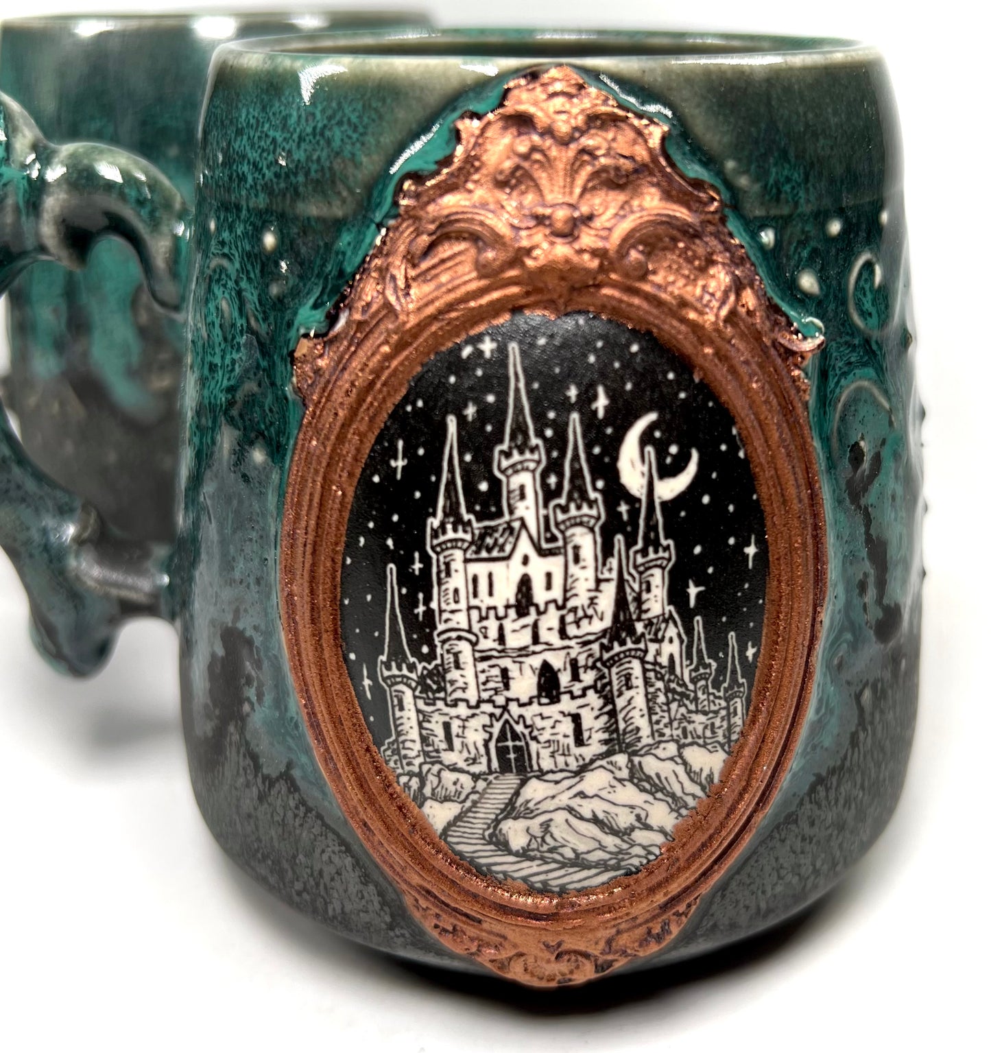 Green Castle and Copper Cameo Mug