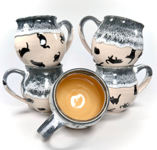 (Yellow) Black Cat Mug