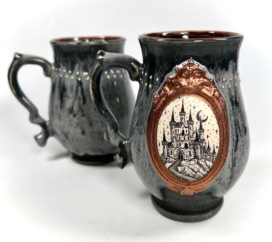 Copper and Grey Castle Cameo Mug