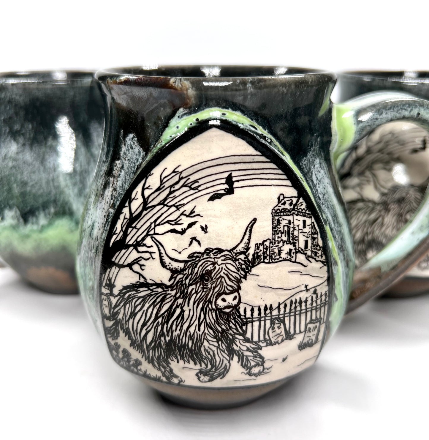The Haunted Highlands Mug (gold and green)