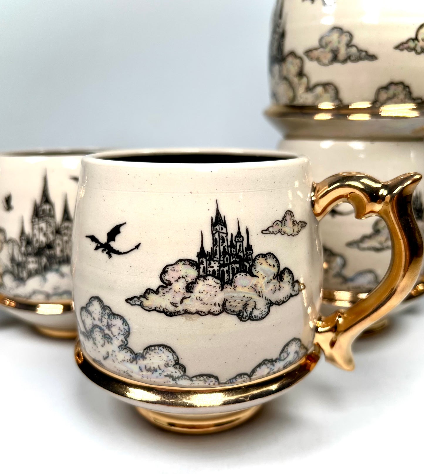 Cloud Candy Castle Mug (white iridescent underside)