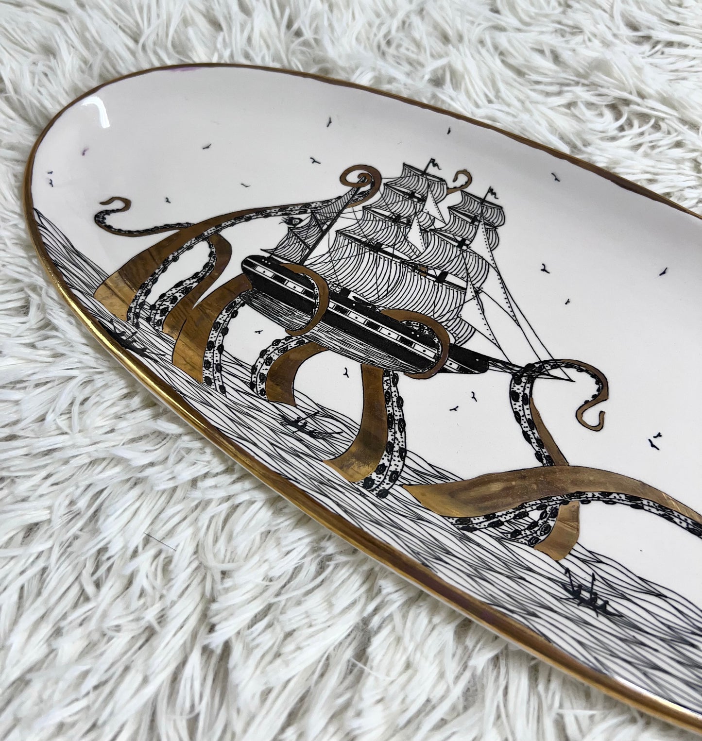 Golden Kraken Medium Oval Platter