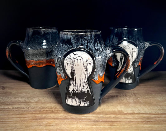 (Made to order) Grey Knock Knock Ghost Mug