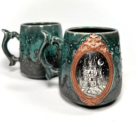 Green Castle and Copper Cameo Mug