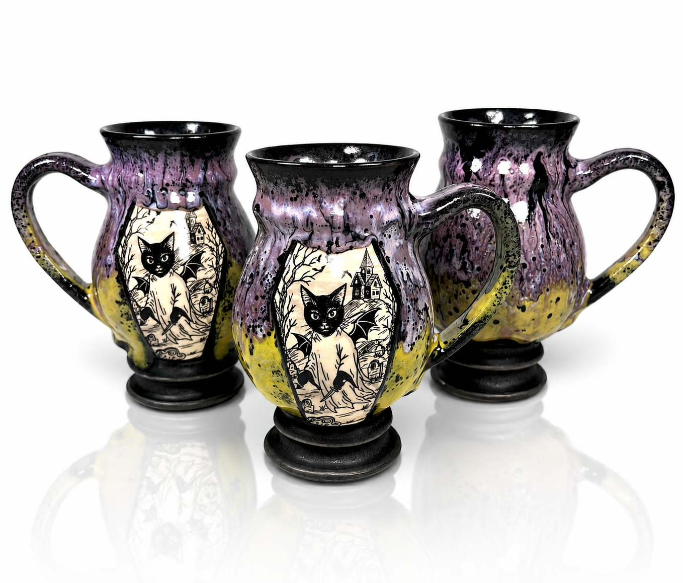 Lavender and Yellow Cat Phantom Mug