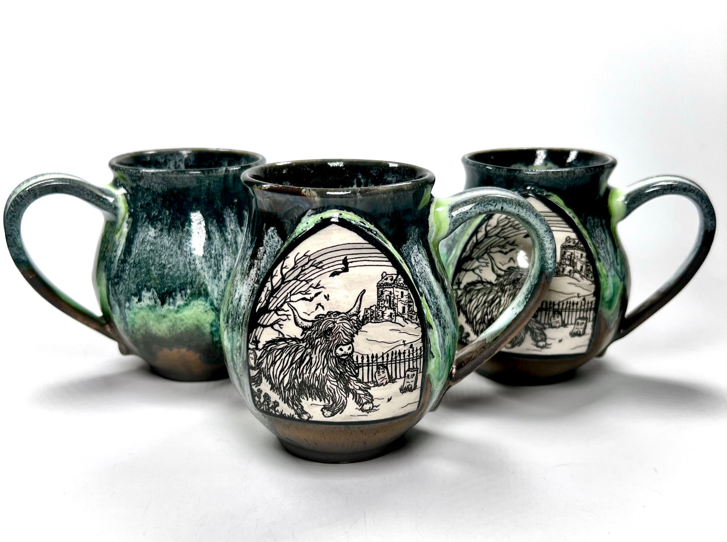The Haunted Highlands Mug (gold and green)