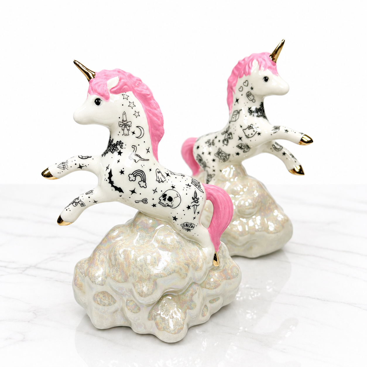 Pink Tattooed Unicorn Sculpture