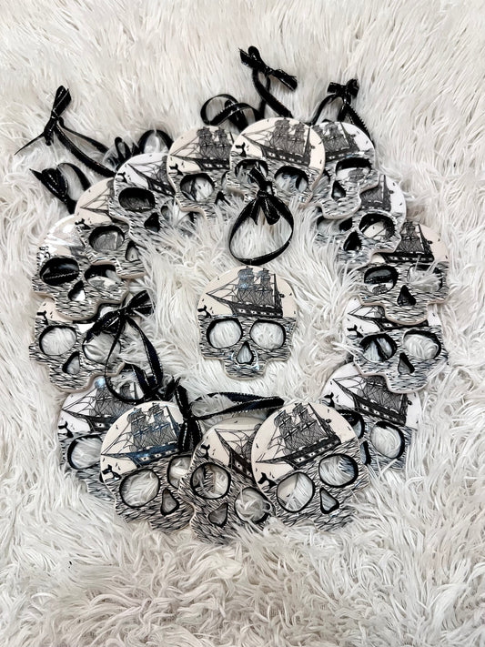 Skull + Ship Ornament