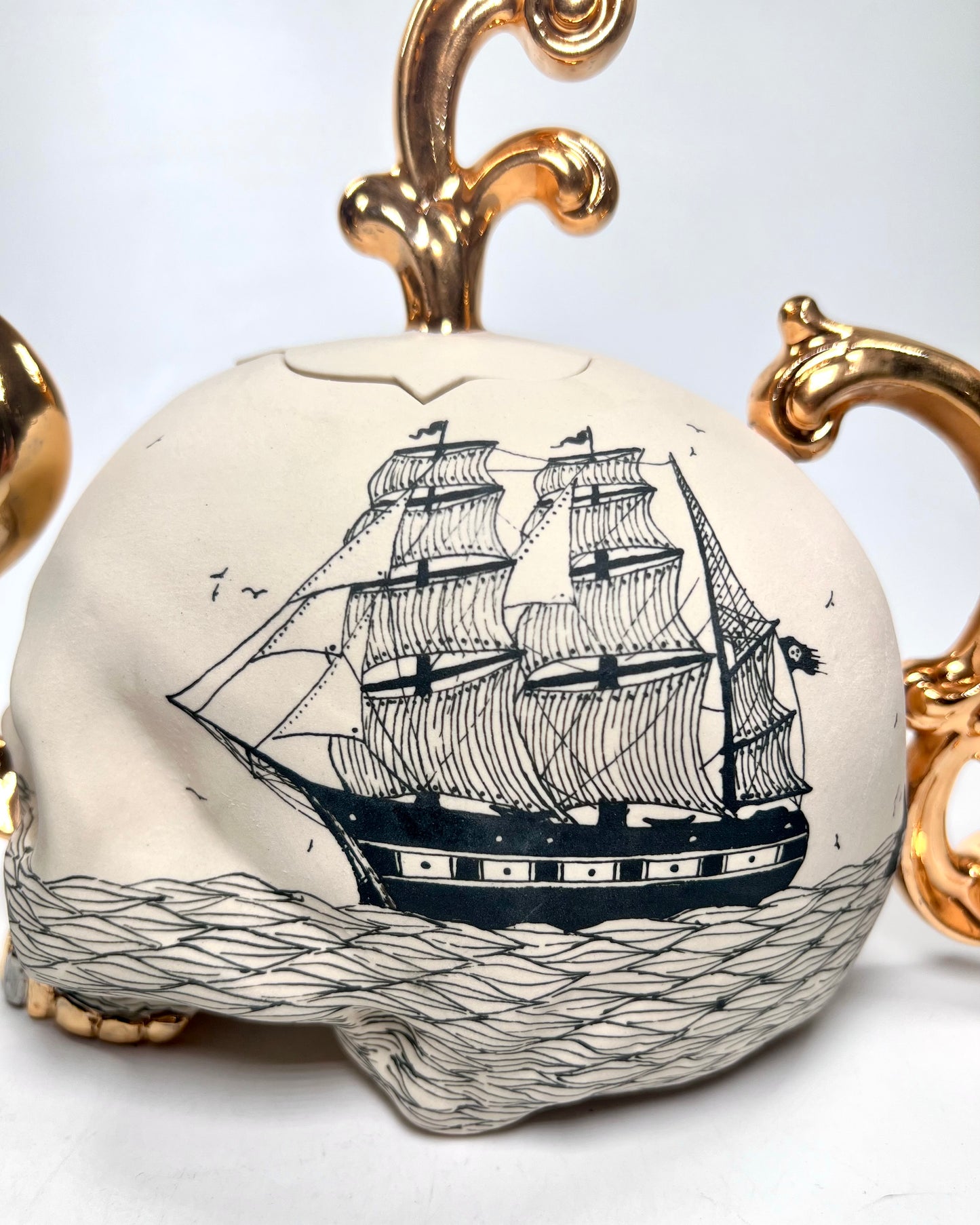 Ghost Ship Skull Teapot