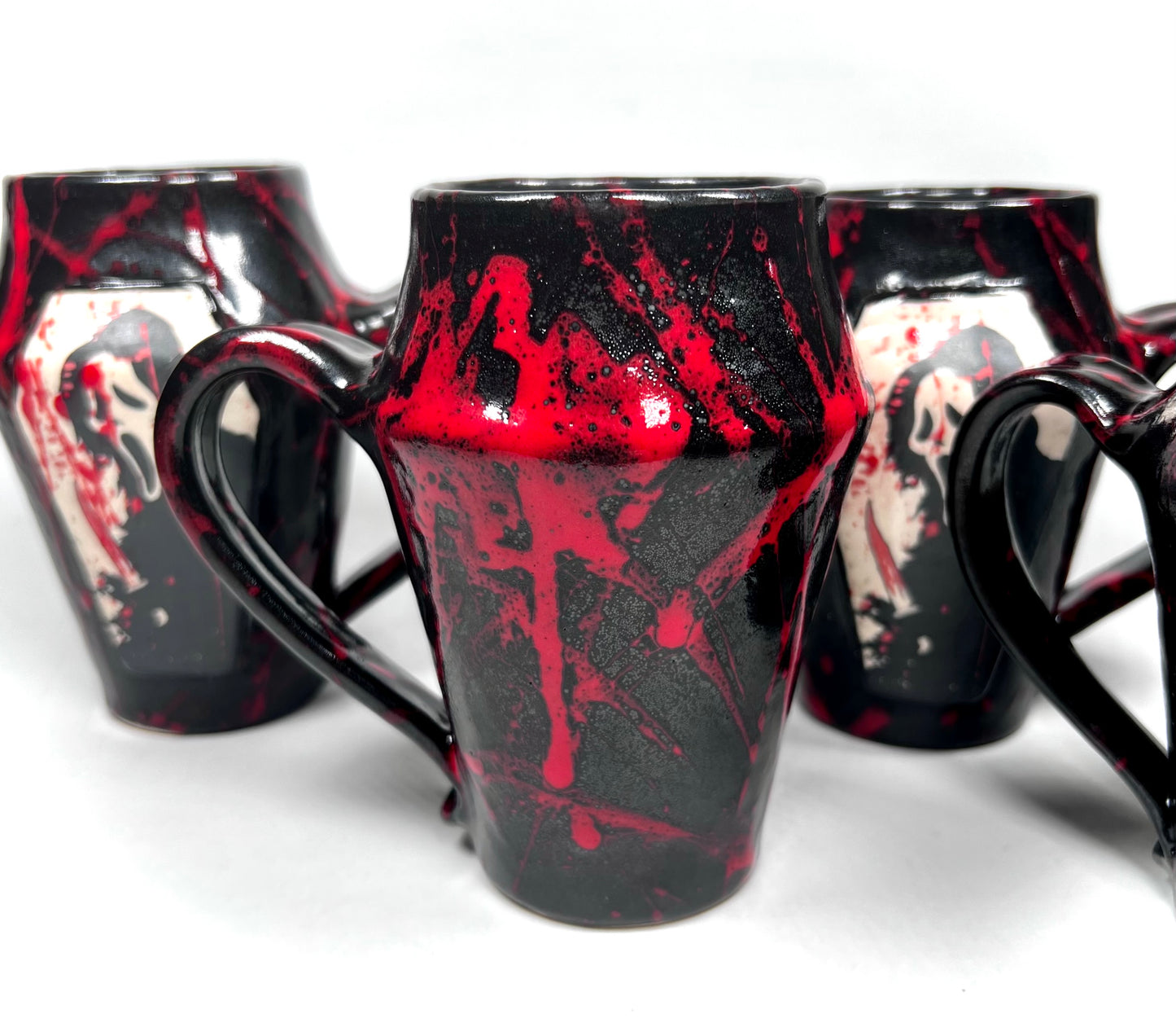 Ghostface Mug w/ Splatter glaze