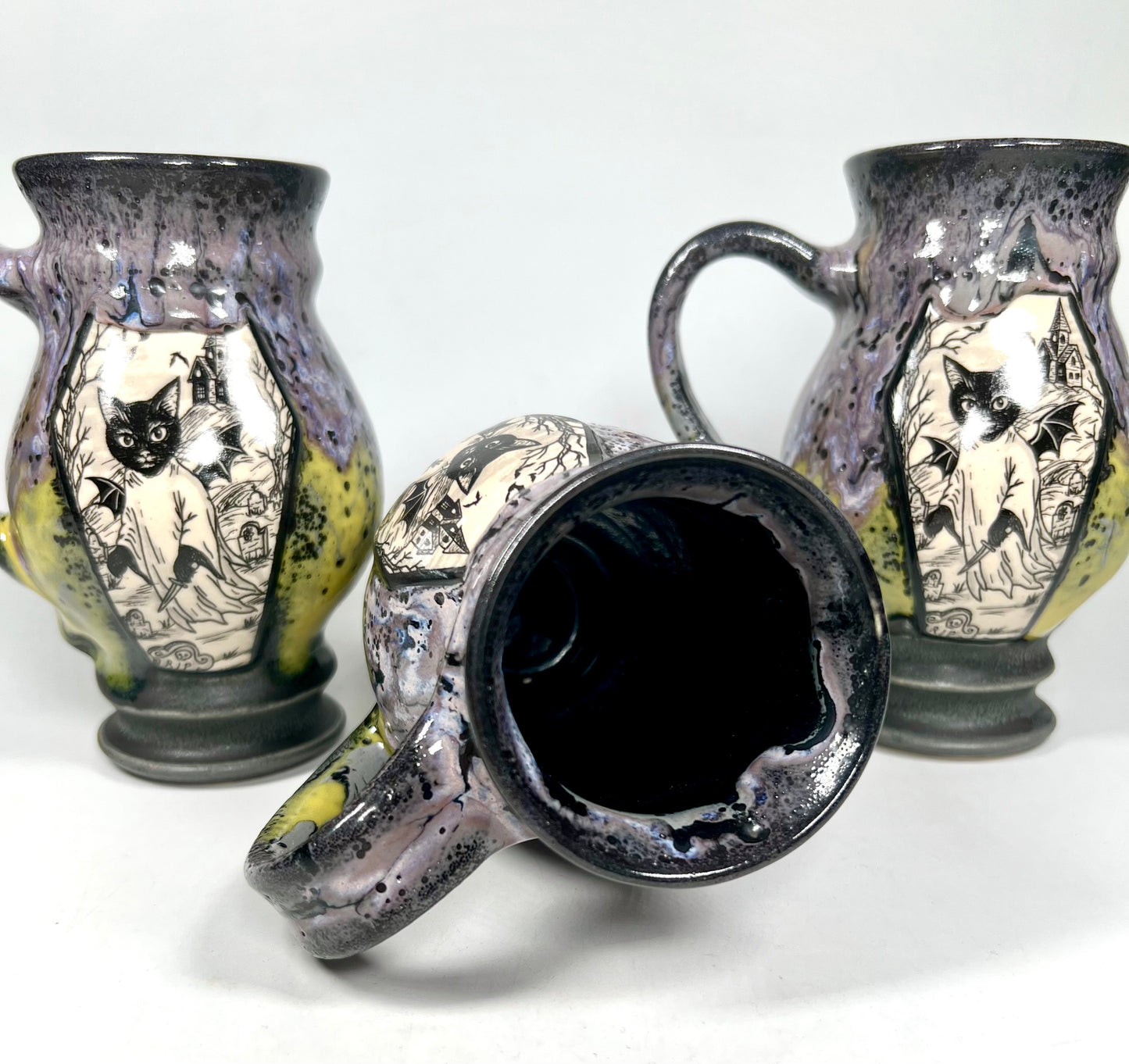 Lavender and Yellow Cat Phantom Mug