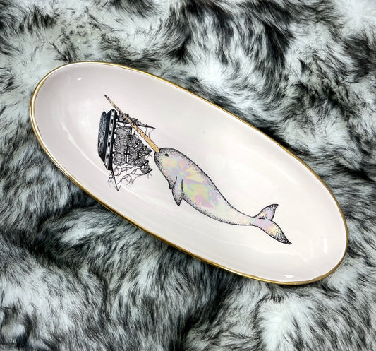 Iridescent Gnarwhal medium platter