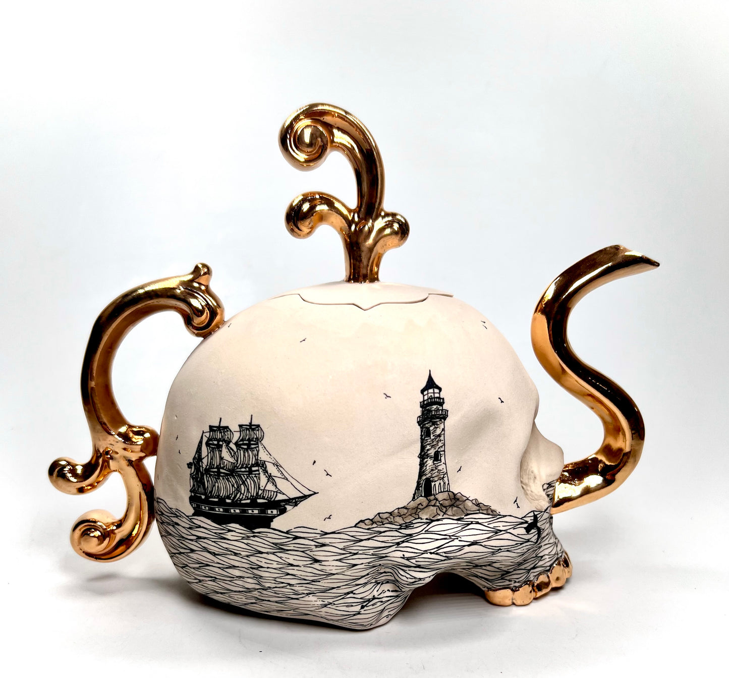 Ghost Ship Skull Teapot