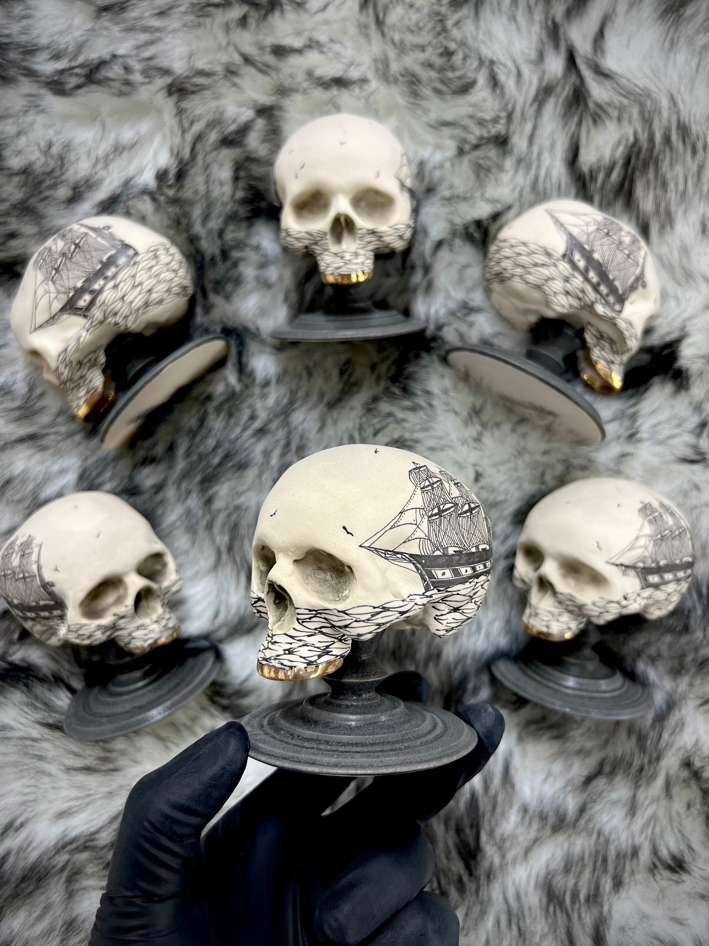 Scrimshaw Skullpture