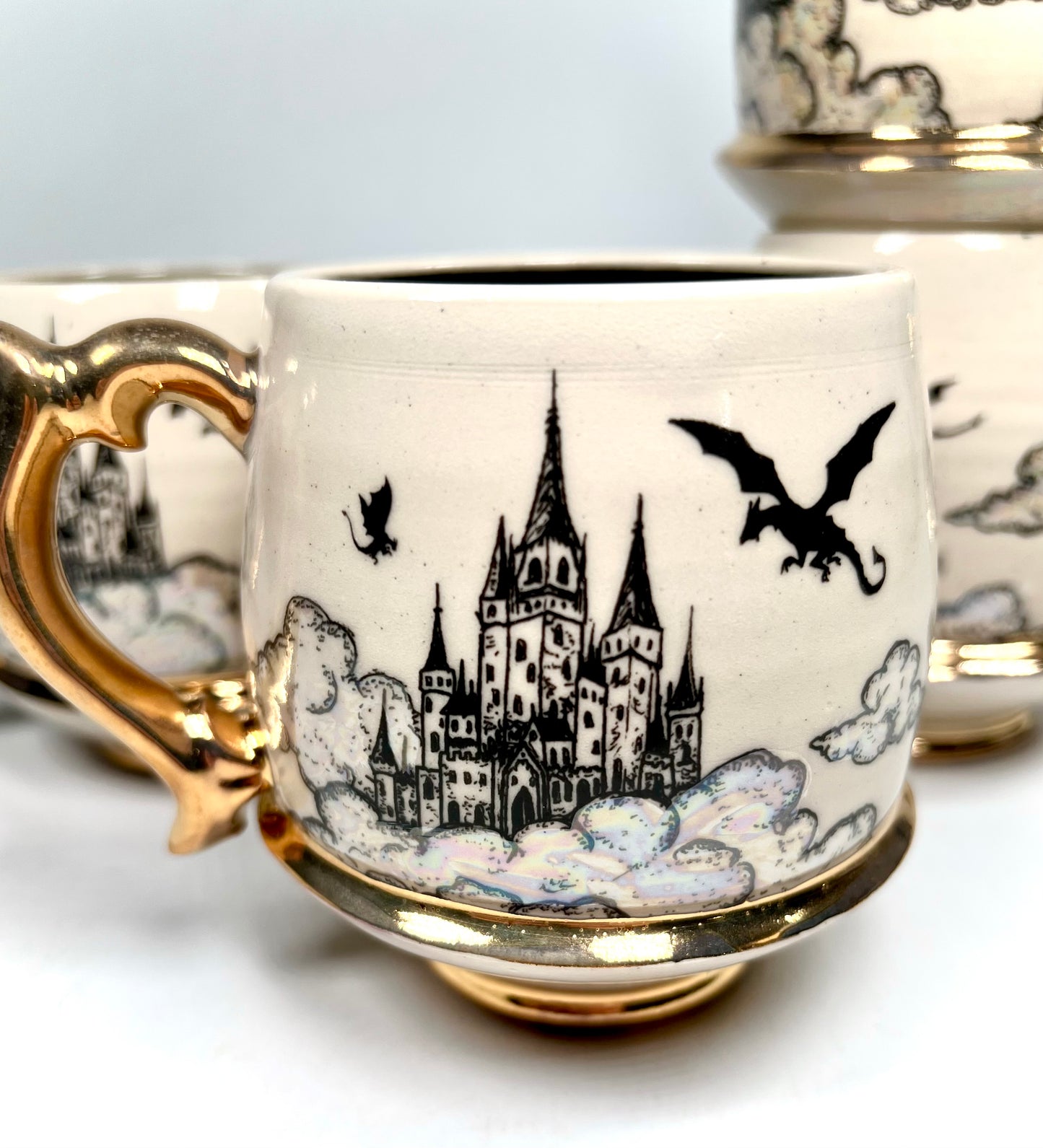 Cloud Candy Castle Mug (white iridescent underside)