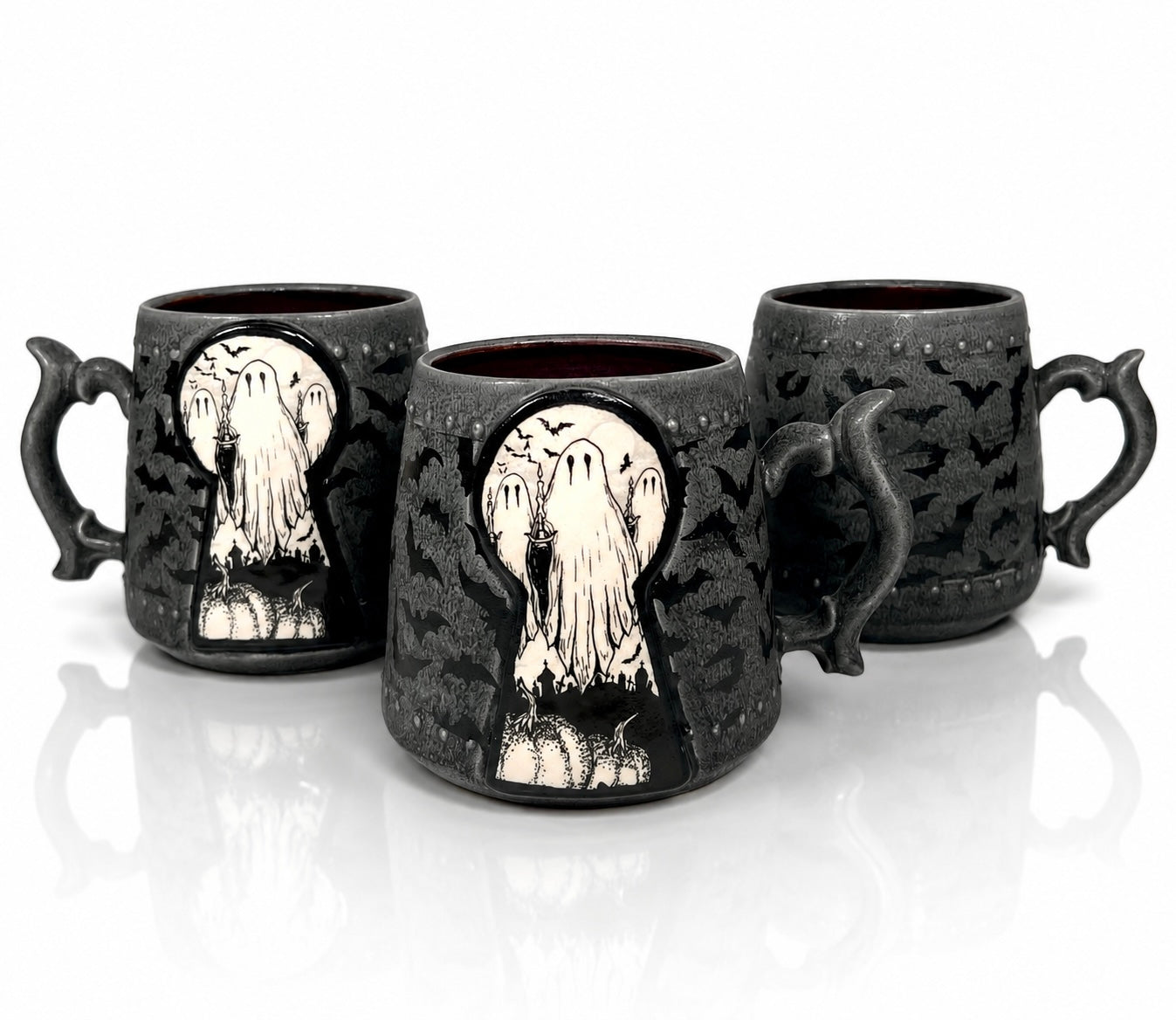 Black Knock Knock Ghost Mug