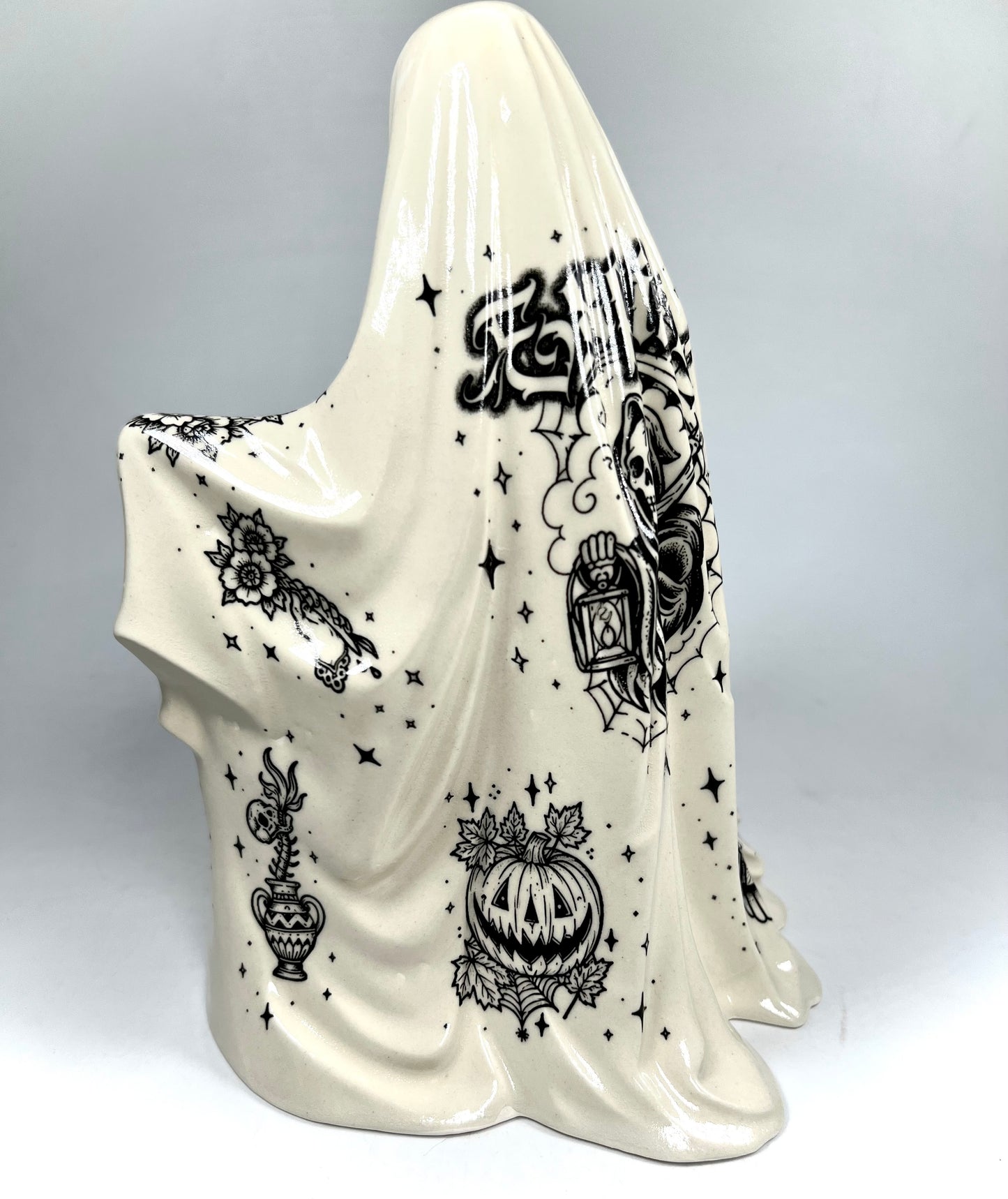 (PREORDER) Tattooed Ghost with Copper Pumpkin