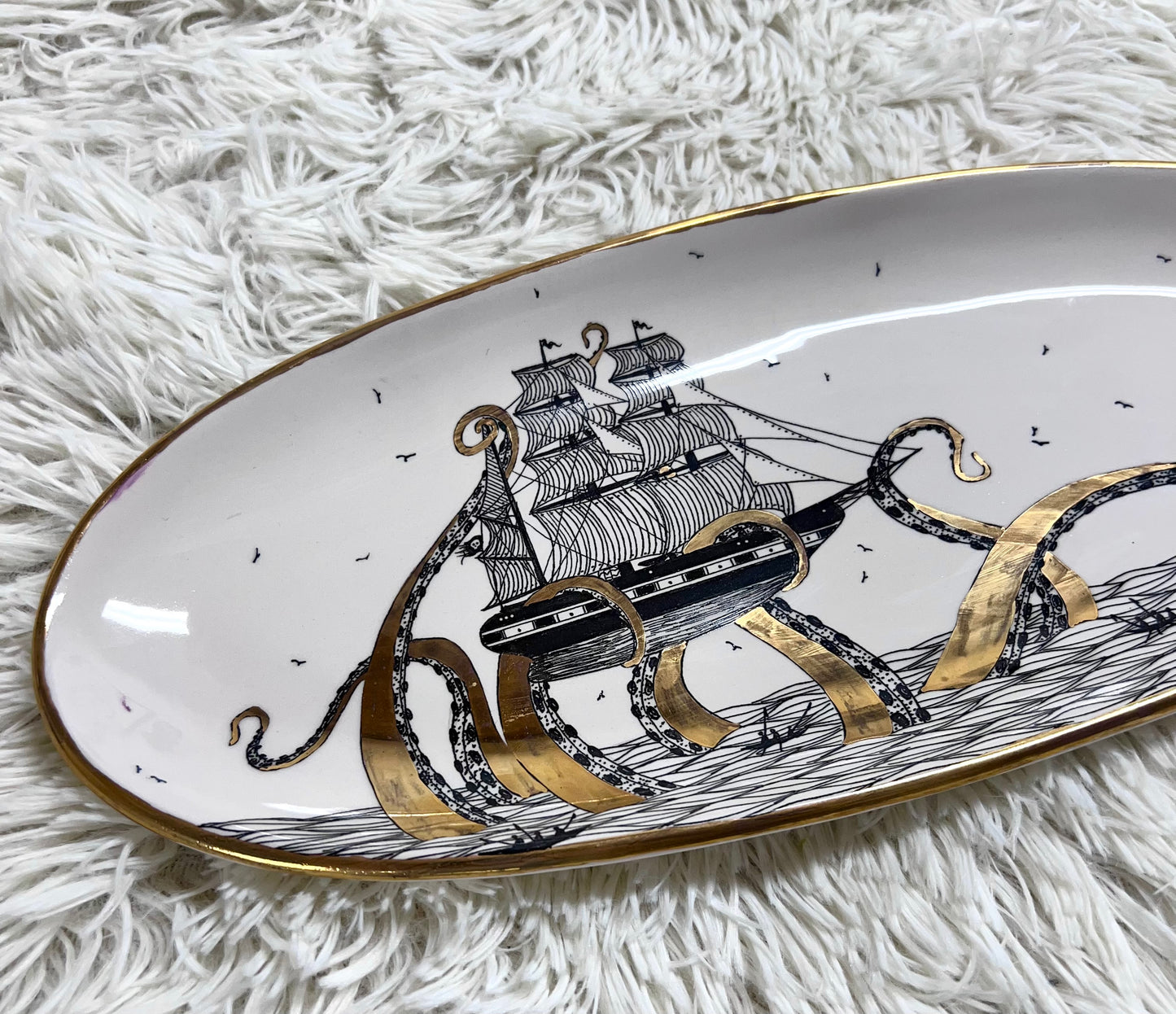 Golden Kraken Medium Oval Platter