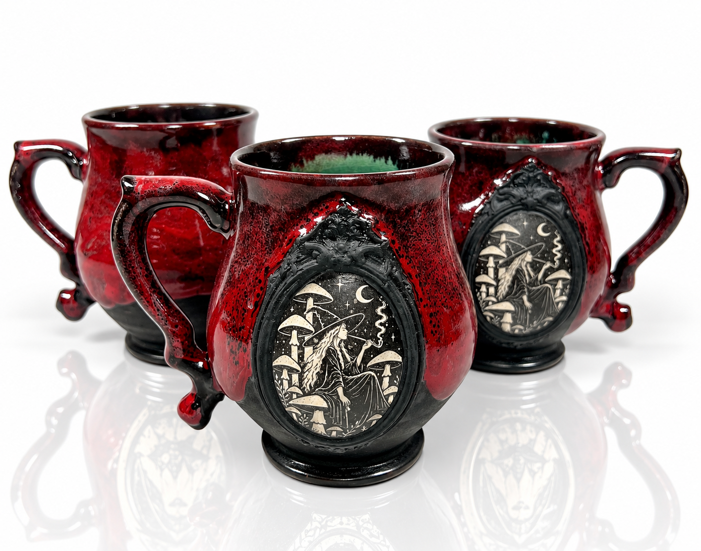 The Mushroom Witch Mug (red)