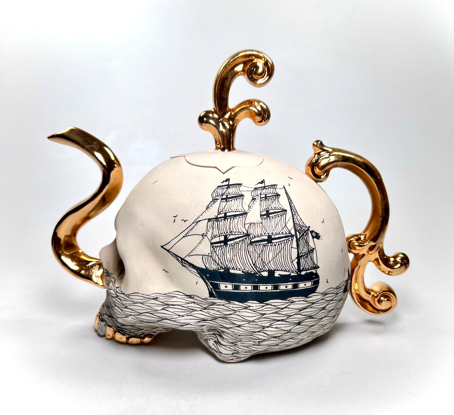 Ghost Ship Skull Teapot