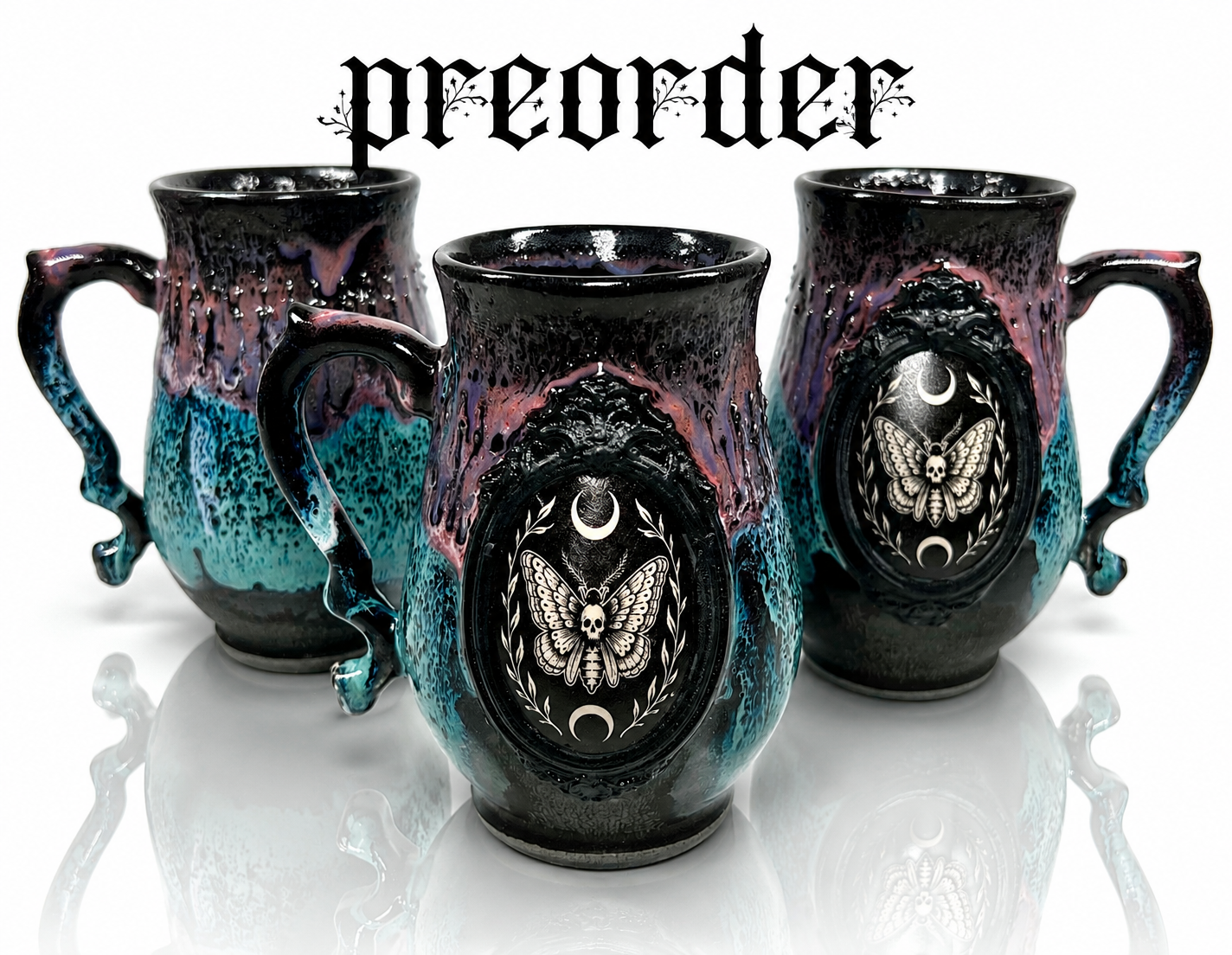 (PREORDER)Purple and Teal Deaths-head Hawkmoth Mug