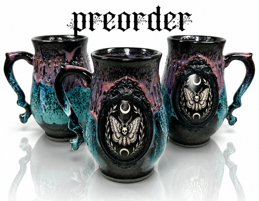 (PREORDER)Purple and Teal Deaths-head Hawkmoth Mug