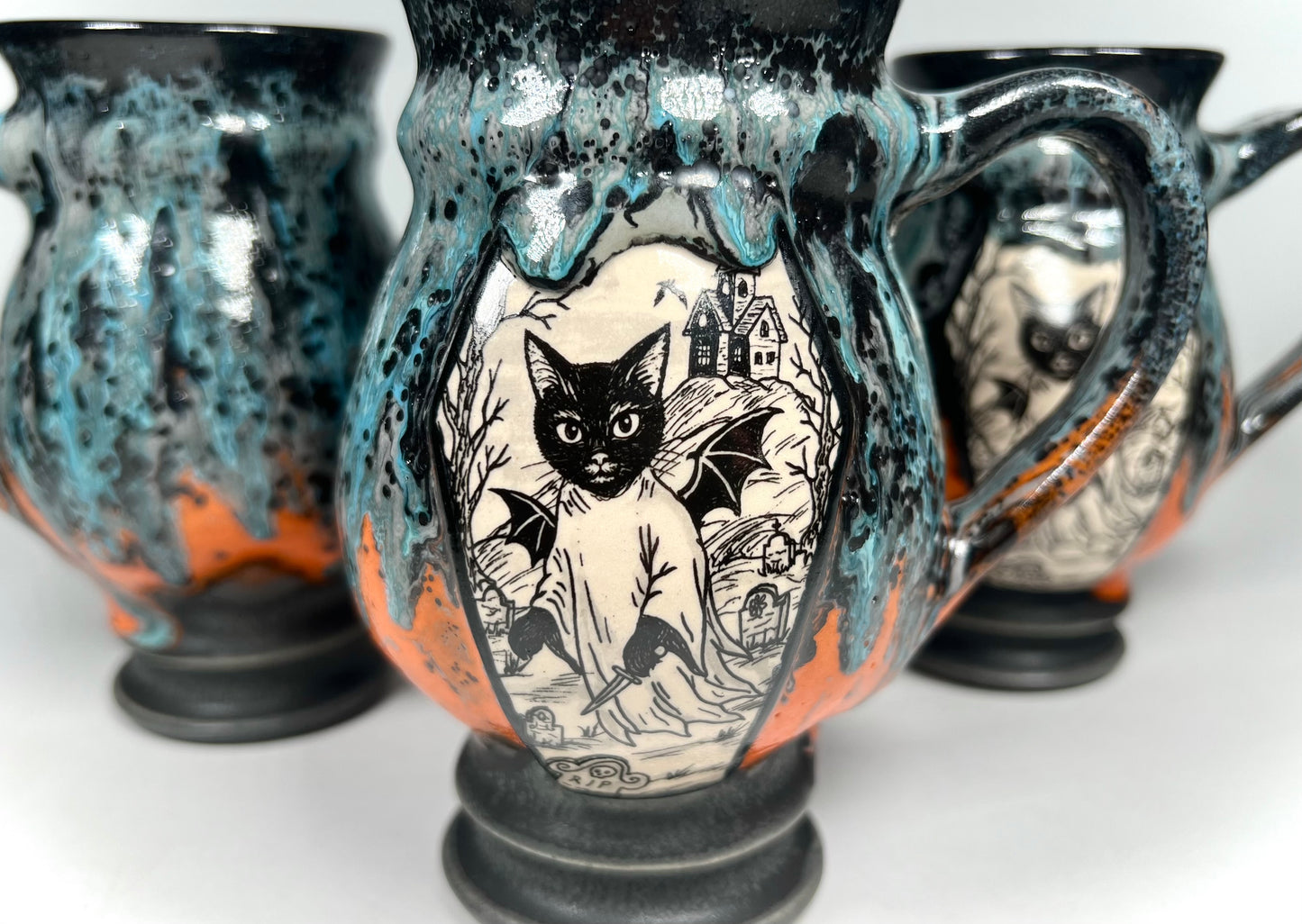 The Cat Phantom Mug (Grey/Blue & Orange)