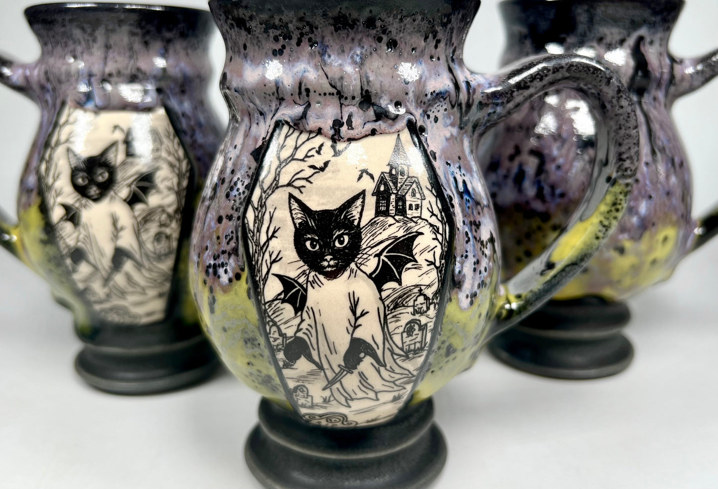 Lavender and Yellow Cat Phantom Mug
