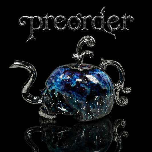 (PREORDER) Silver Deadspace Victorian Skull Teapot