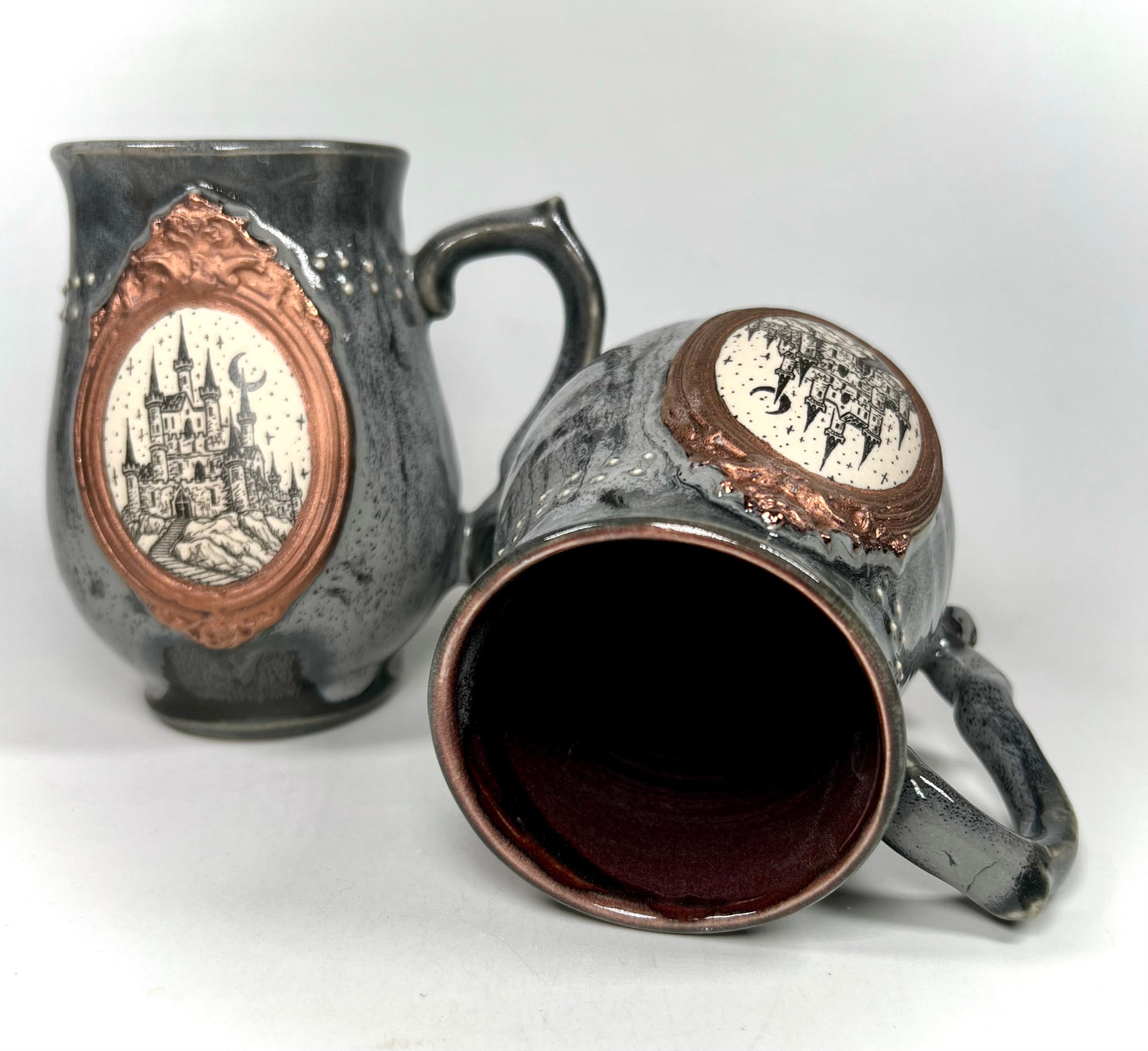 Copper and Grey Castle Cameo Mug