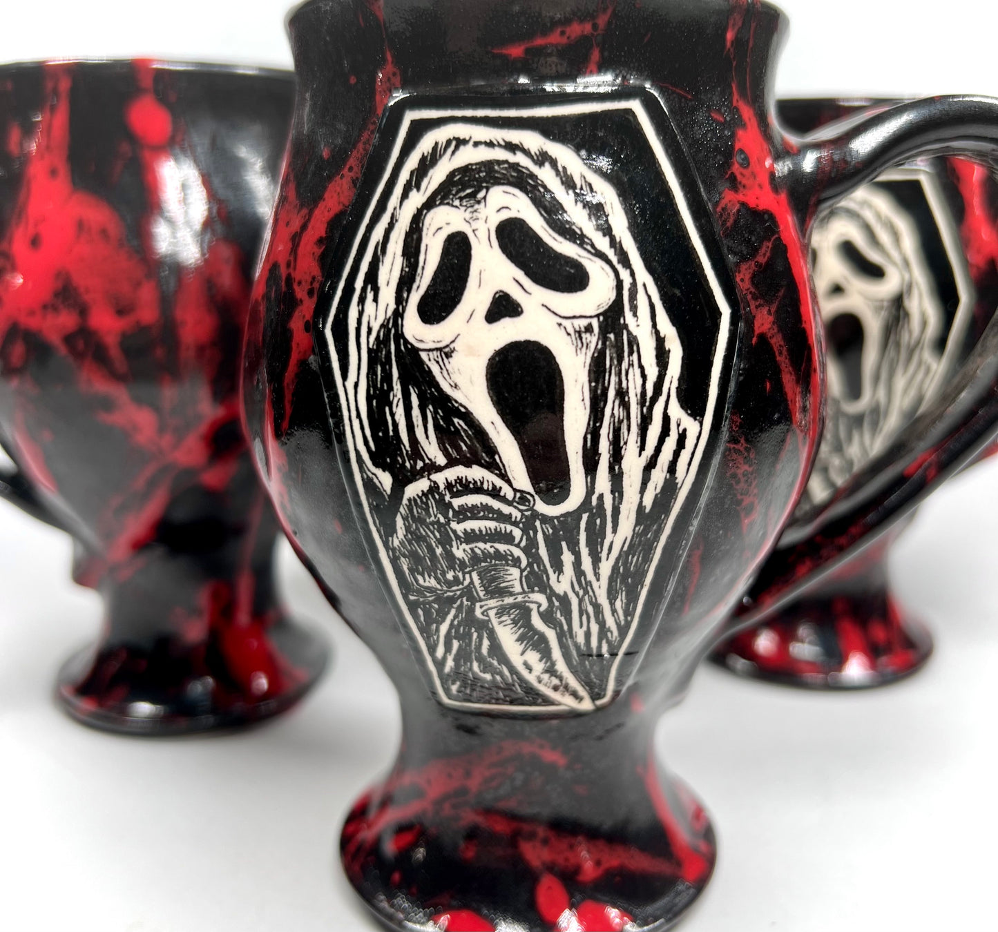 Ghostface Mug w/ Splatter glaze