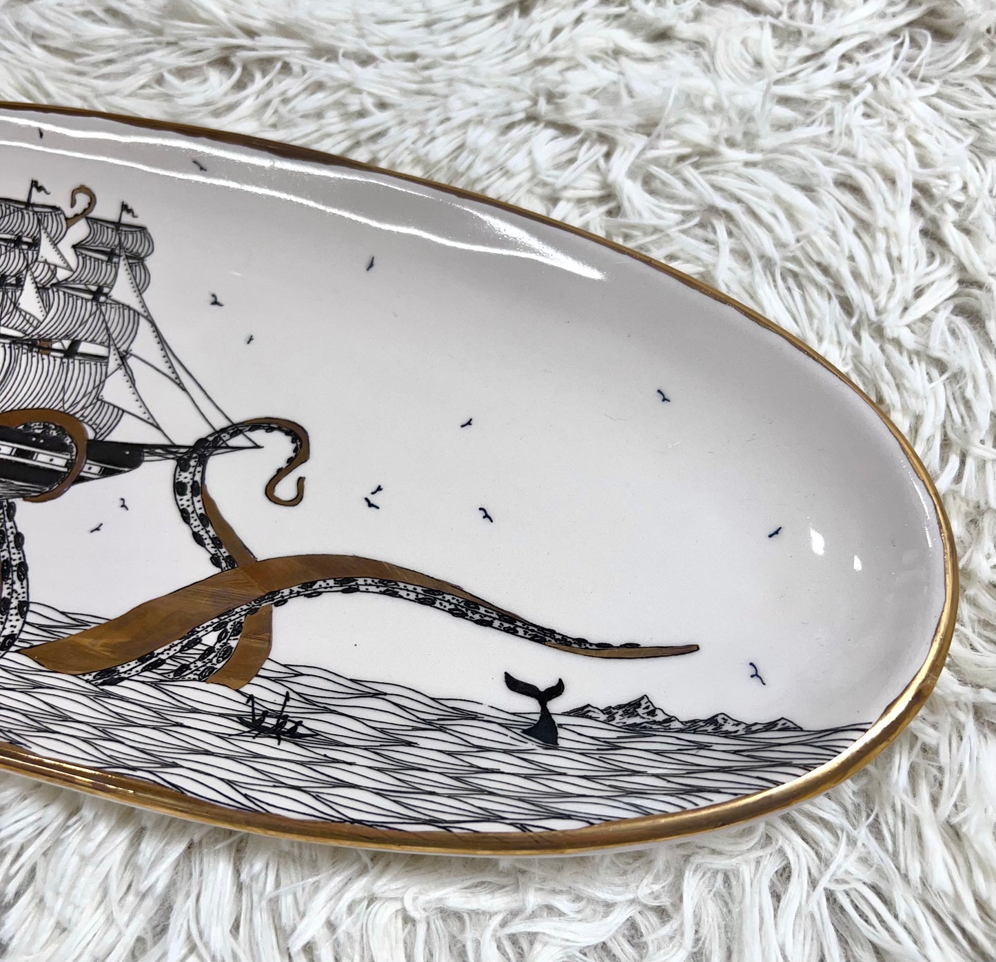 Golden Kraken Medium Oval Platter