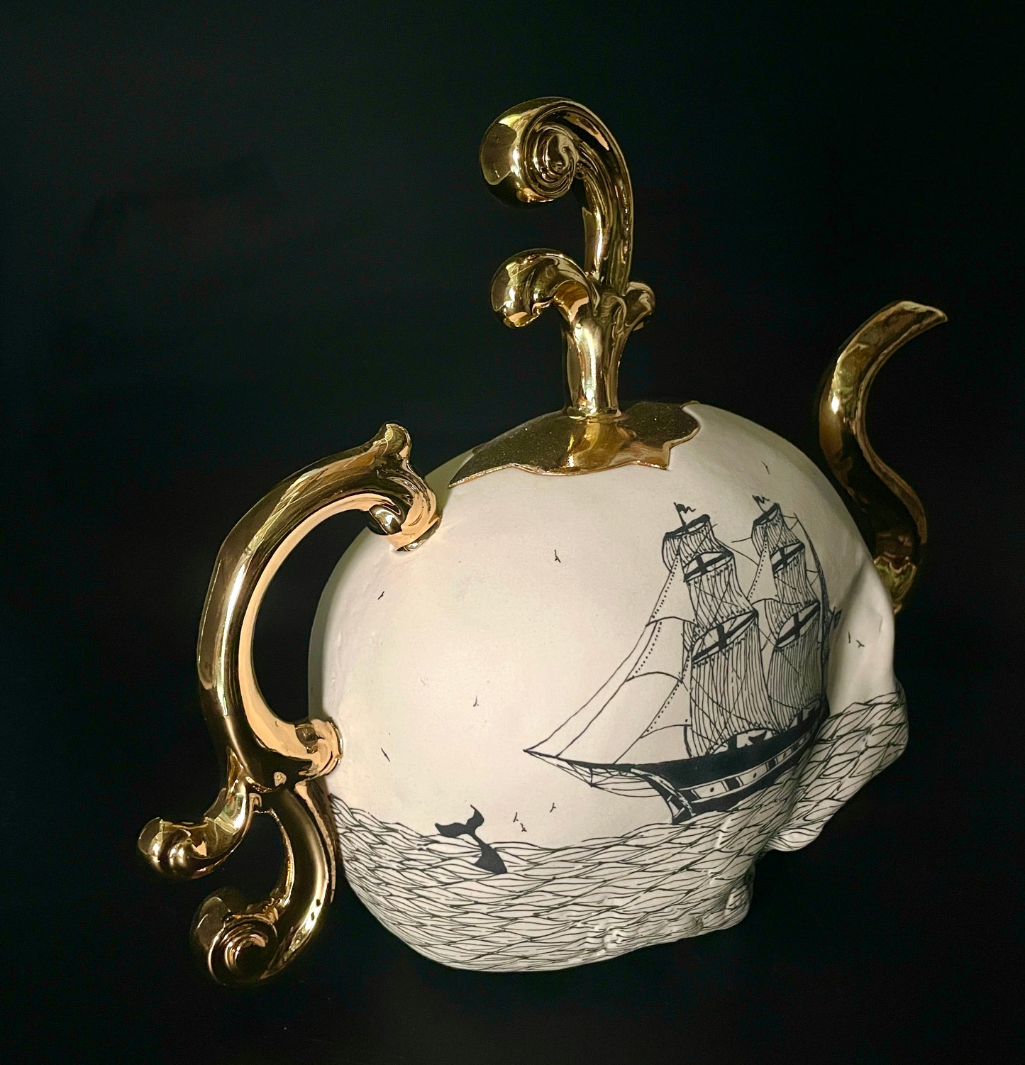 Ghost Ship Skull Teapot